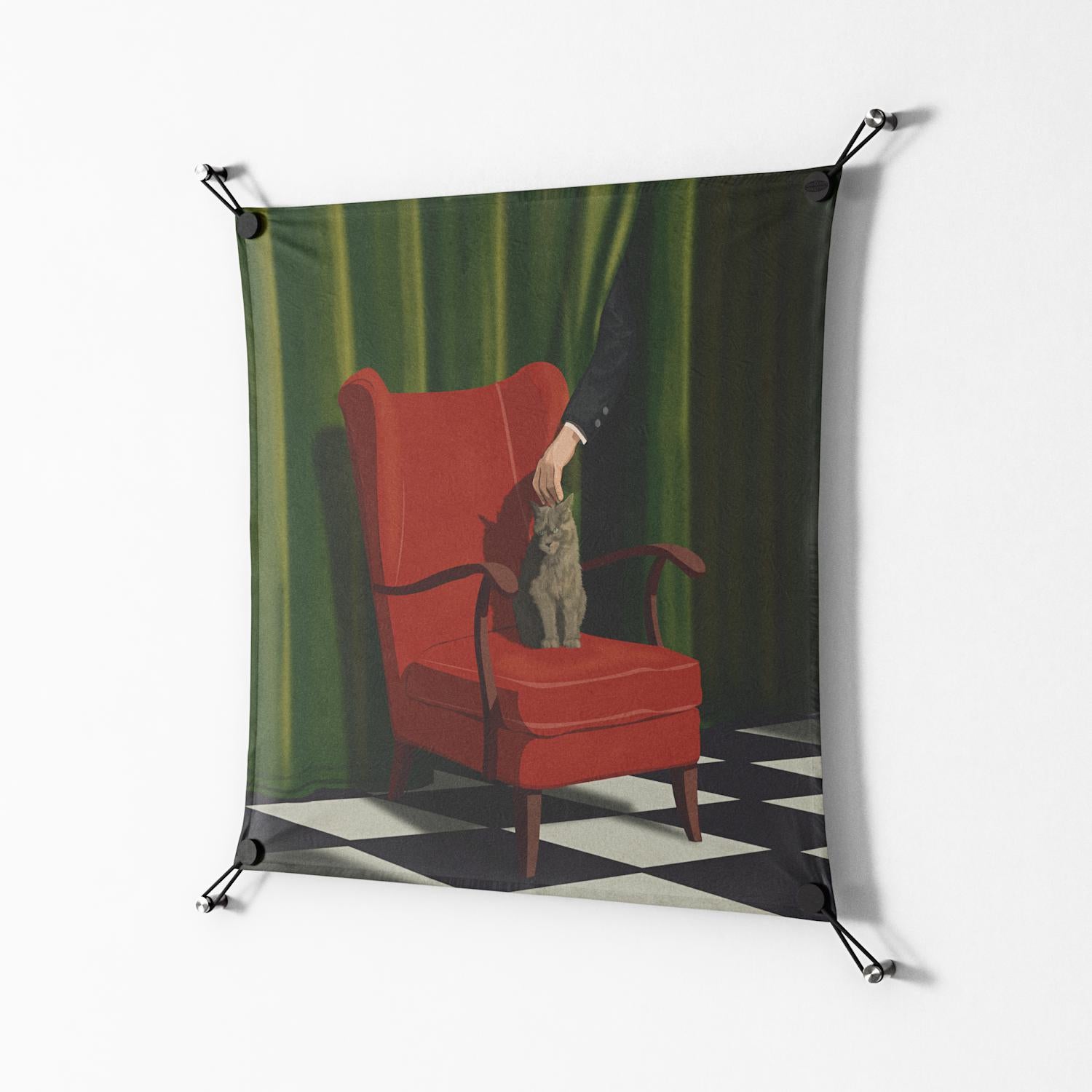 The Man Behind The Curtain - Work On Wall - Kristin Eriksson - Black - 70 x 70 cm
