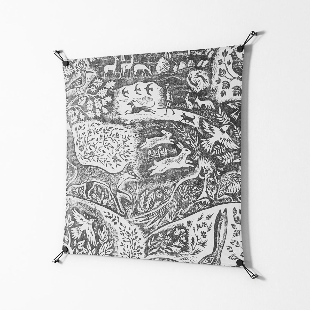 Flight Of Fancy - Work On Wall - Diana Catchpole - Black - 90 x 90 cm