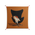 Cat in Chair B - Work On Wall - Kristin Eriksson - Orange - 90 x 90 cm