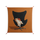 Cat in Chair B - Work On Wall - Kristin Eriksson - Orange - 90 x 90 cm