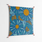 Bellis Bounty Blue - Work On Wall - Amy Suther - Orange - 90 x 90 cm