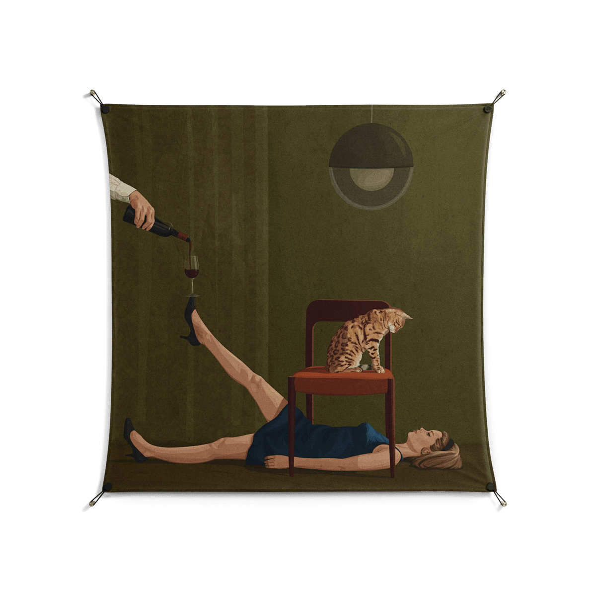 Friday Night Rituals - Work On Wall - Kristin Eriksson - Black - 140 x 140 cm