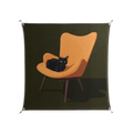 Cat in Chair A - Work On Wall - Kristin Eriksson - Silver - 140 x 140 cm