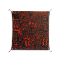 Wottosque Red - Work On Wall - Craig Watkins - Silver - 90 x 90 cm