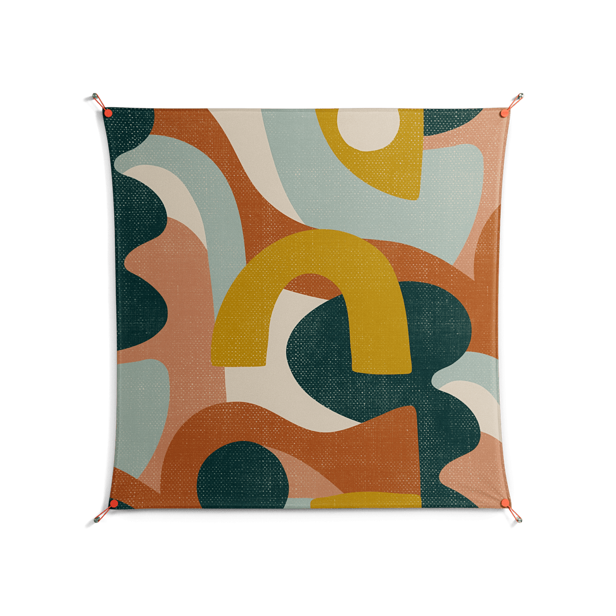 Abstract Sunrise - Work On Wall - Amy Suther - Orange - 140 x 140 cm