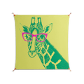 Wise Giraffe - Work On Wall - Amy Suther - Orange - 140 x 140 cm
