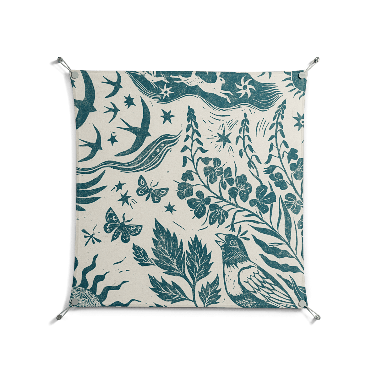 Ode to Summer 3 - Work On Wall - Diana Catchpole - Silver - 90 x 90 cm