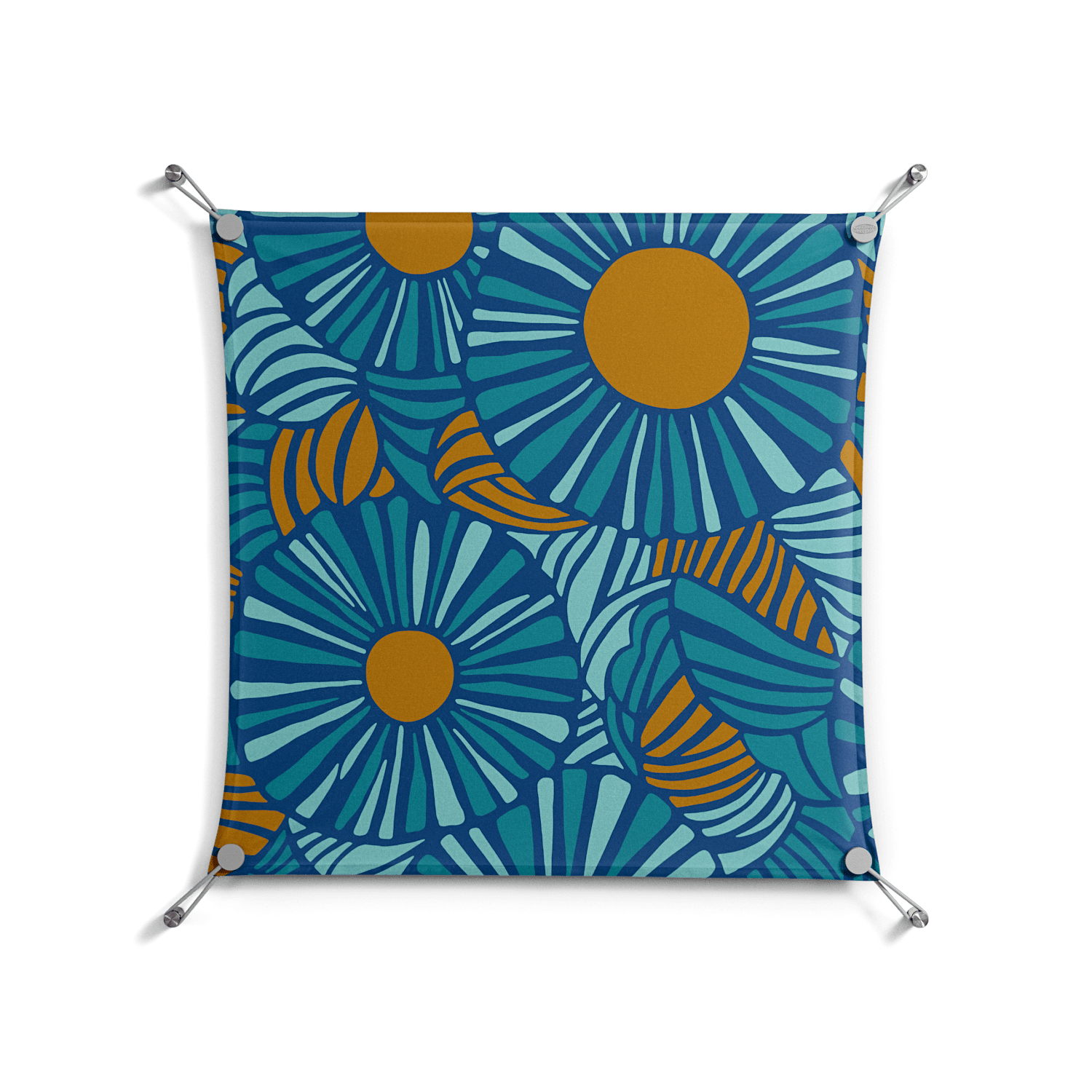 Bellis Bounty Blue - Work On Wall - Amy Suther - Silver - 70 x 70 cm