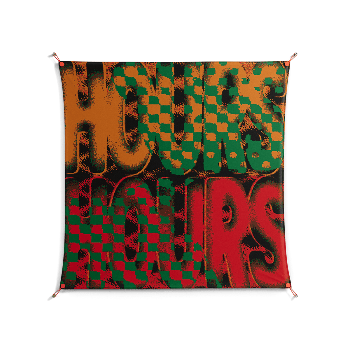 Hours - Work On Wall - Oluwasheyi Adebayo - Orange - 140 x 140 cm