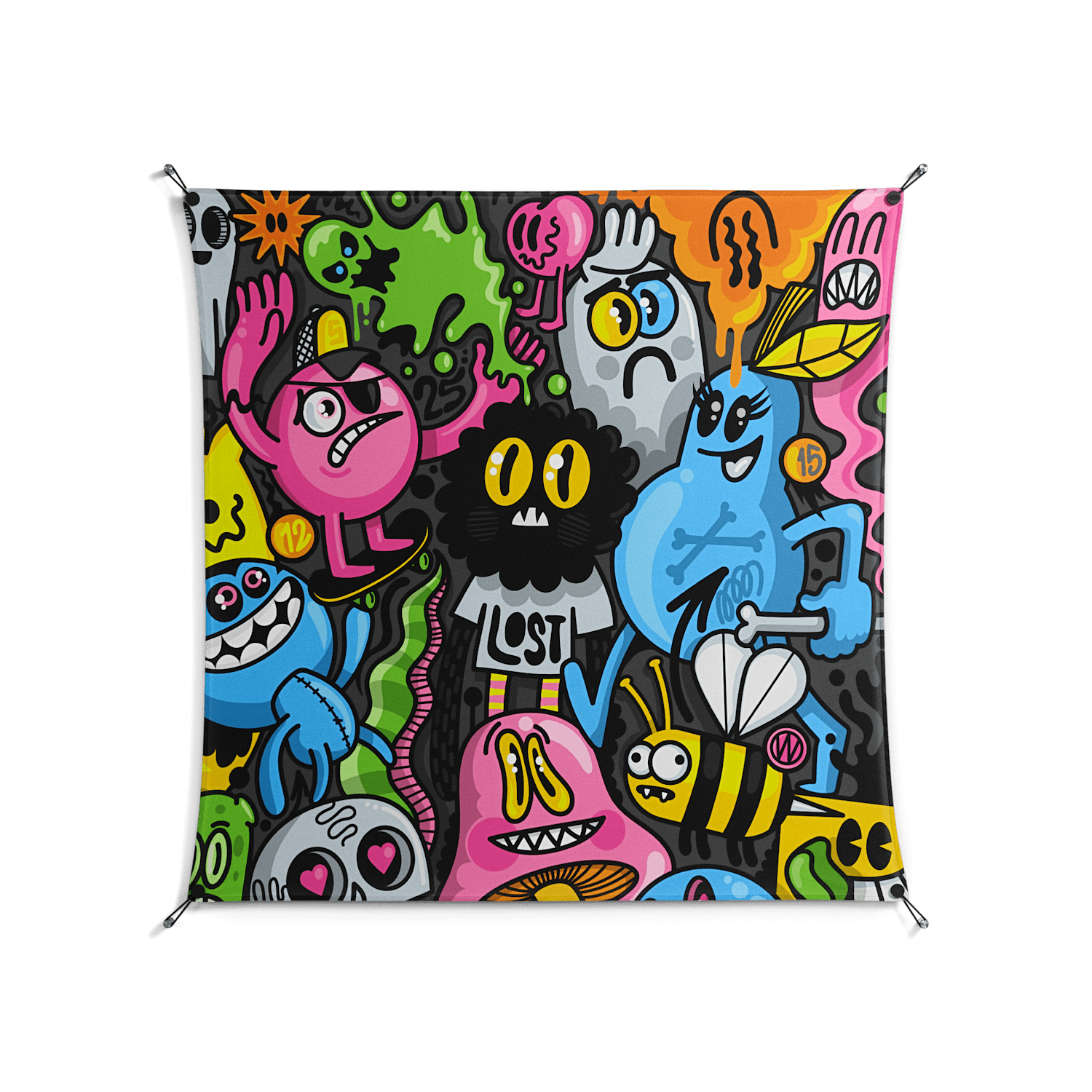 All The Good Guys - Work On Wall - Craig Watkins - Black - 140 x 140 cm