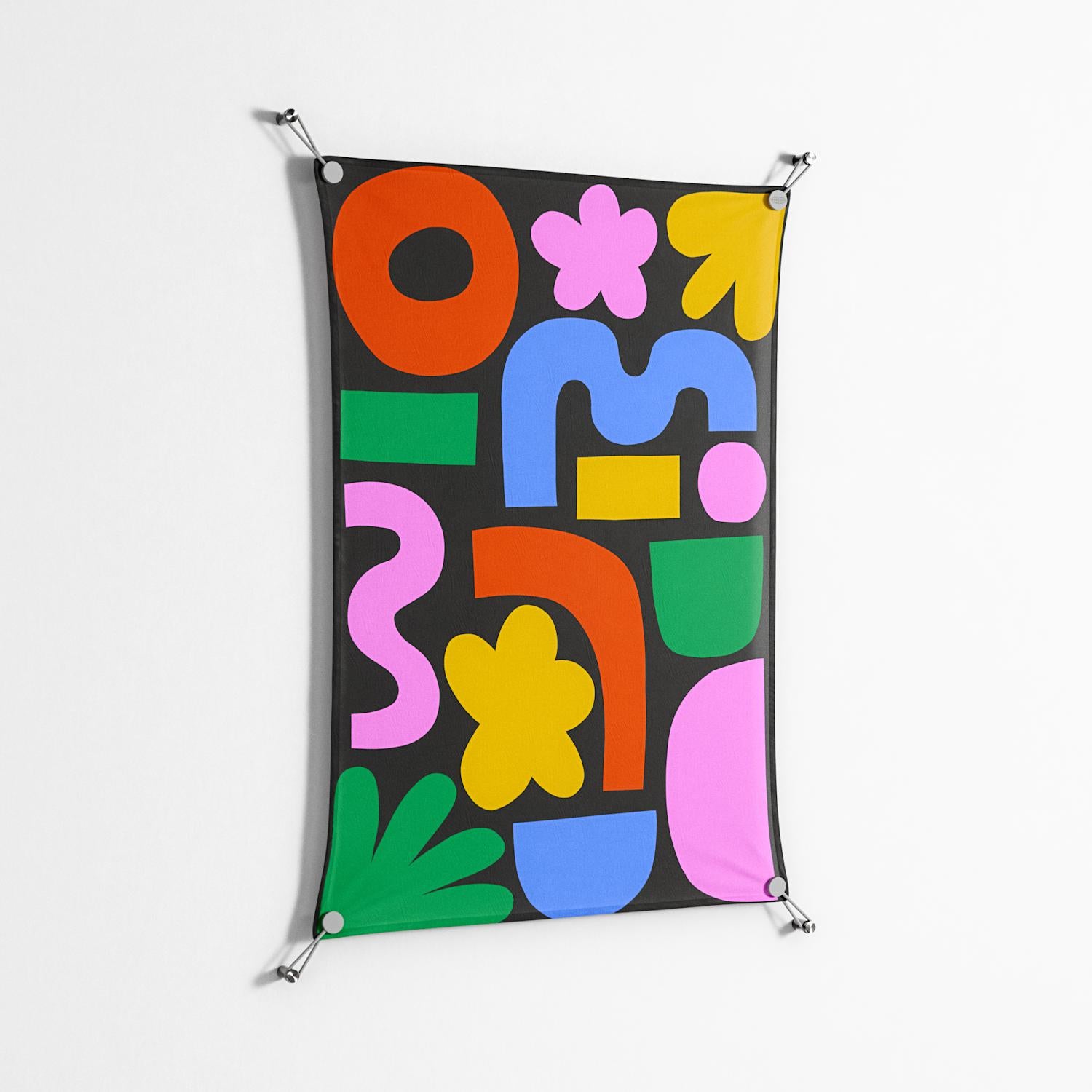 Fun Shapes - Work On Wall - Sandra Hutter - Silver - 70 x 100 cm