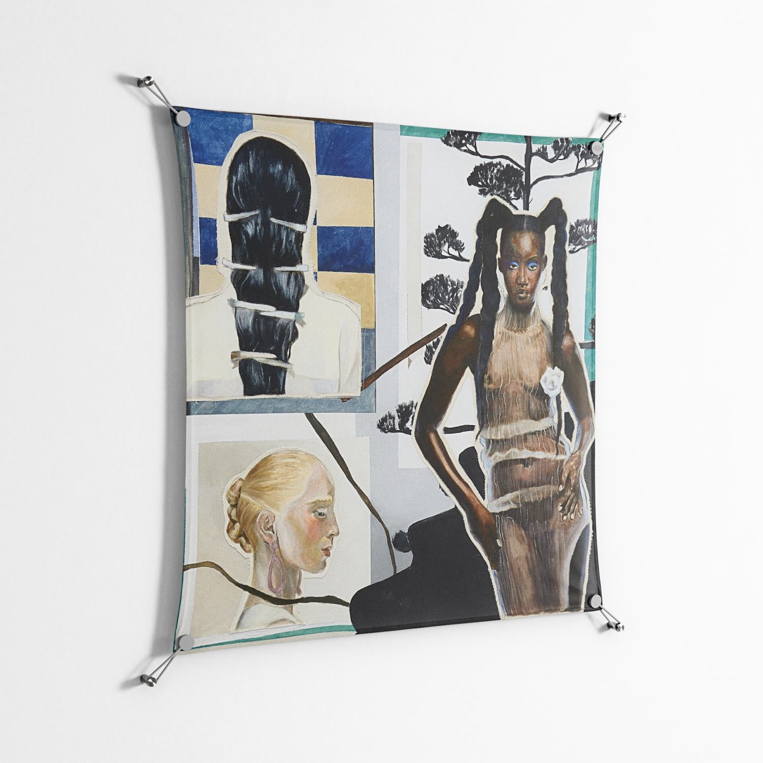 Dreaming With Open Eyes - Work On Wall - Sophie Goudman - Silver - 90 x 90 cm
