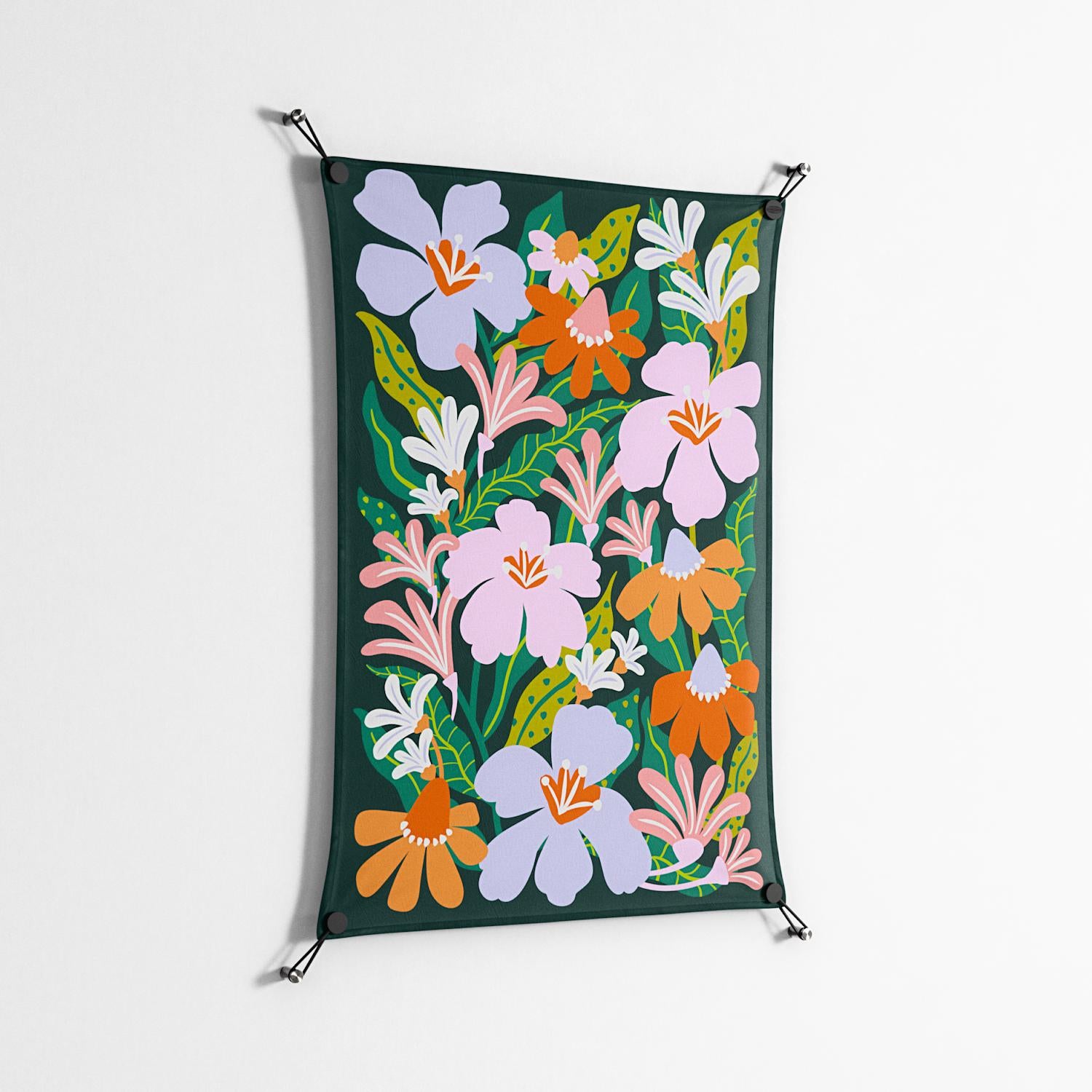 Floral Delight - Work On Wall - Sandra Hutter - Black - 70 x 100 cm