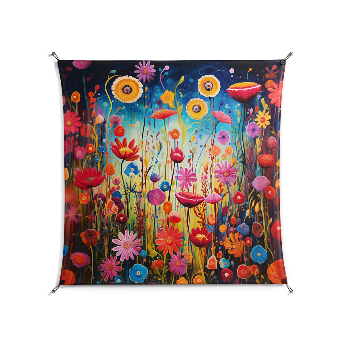Greatful Meadow - Work On Wall - Nur Rydberg - Black - 140 x 140 cm