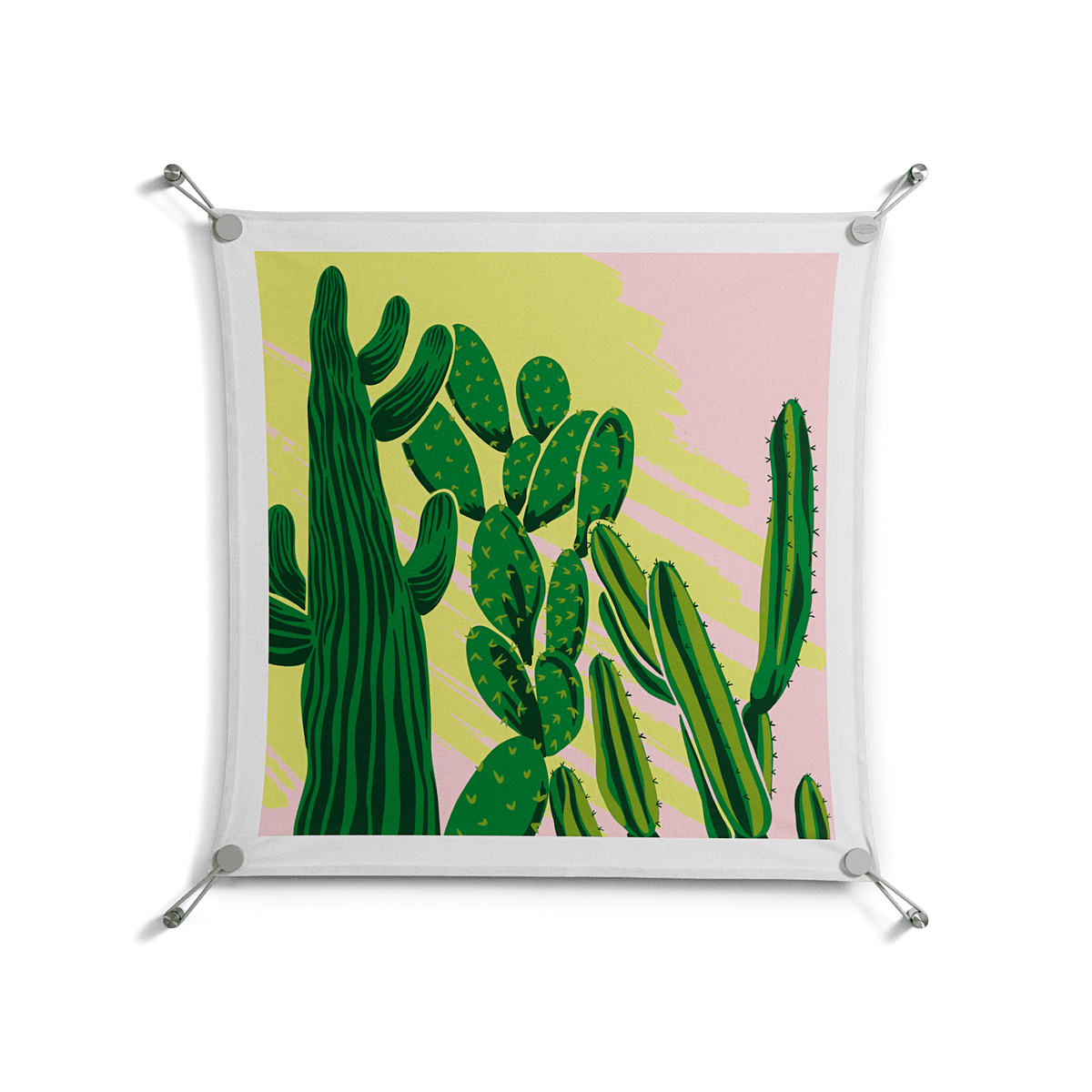 Cactus Sky - Work On Wall - Amy Suther - Silver - 70 x 70 cm