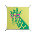 Wise Giraffe - Work On Wall - Amy Suther - Silver - 90 x 90 cm