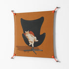 Cat in Chair B - Work On Wall - Kristin Eriksson - Orange - 70 x 70 cm