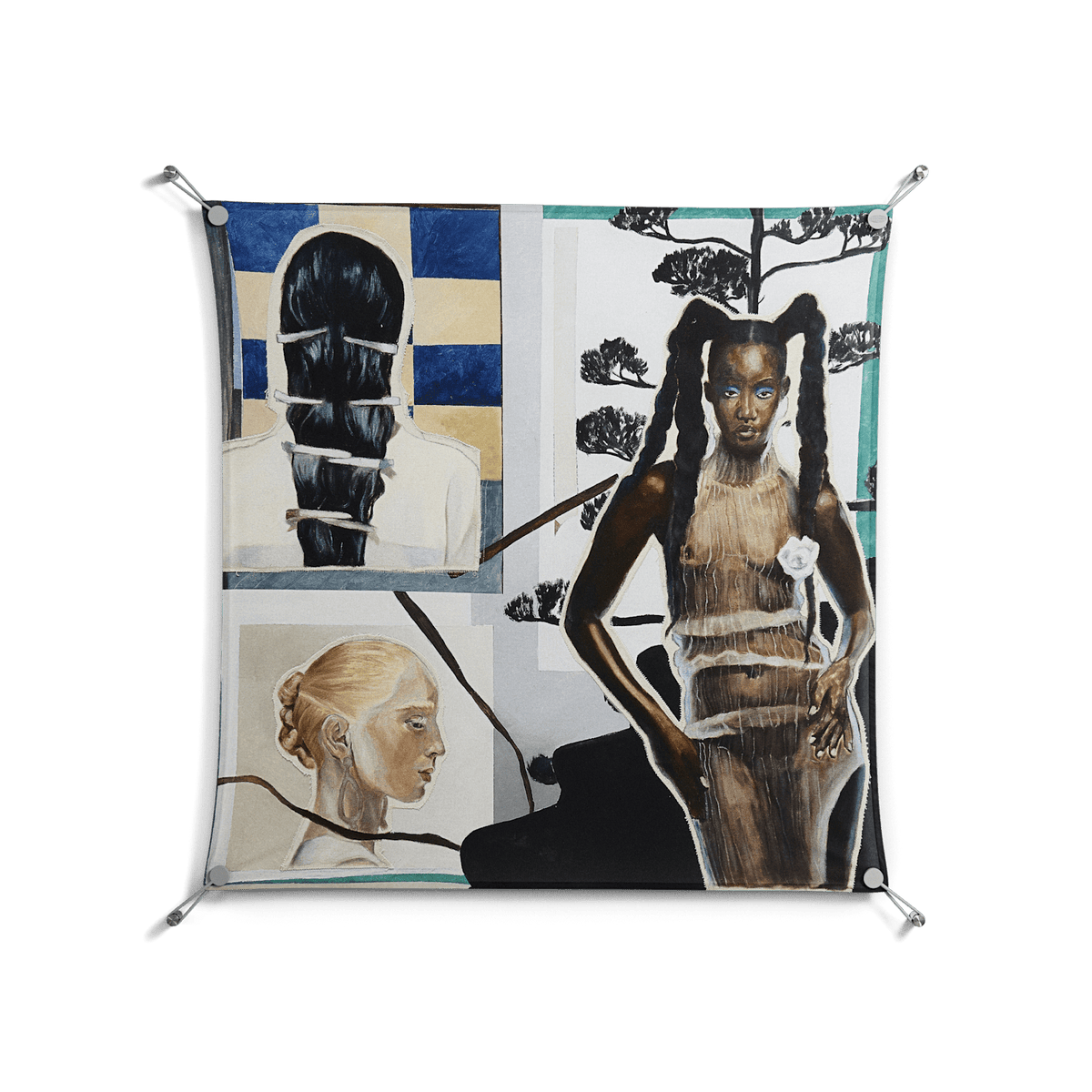 Dreaming With Open Eyes - Work On Wall - Sophie Goudman - Silver - 90 x 90 cm