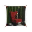 The Man Behind The Curtain - Work On Wall - Kristin Eriksson - Orange - 70 x 70 cm