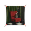The Man Behind The Curtain - Work On Wall - Kristin Eriksson - Orange - 70 x 70 cm