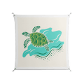 Sea Turtle - Work On Wall - Amy Suther - Silver - 140 x 140 cm