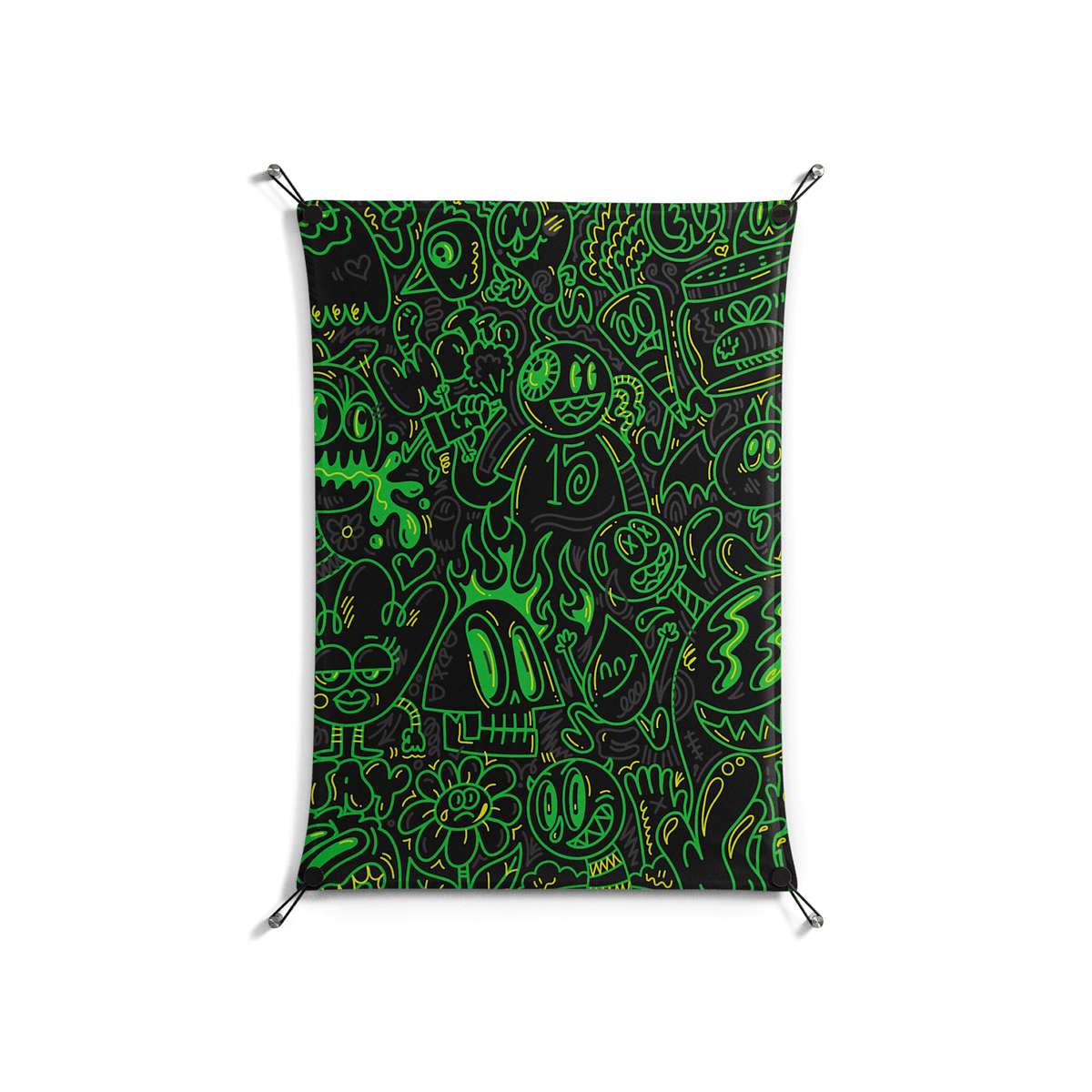 Wottosque Green - Work On Wall - Craig Watkins - Black - 70 x 100 cm