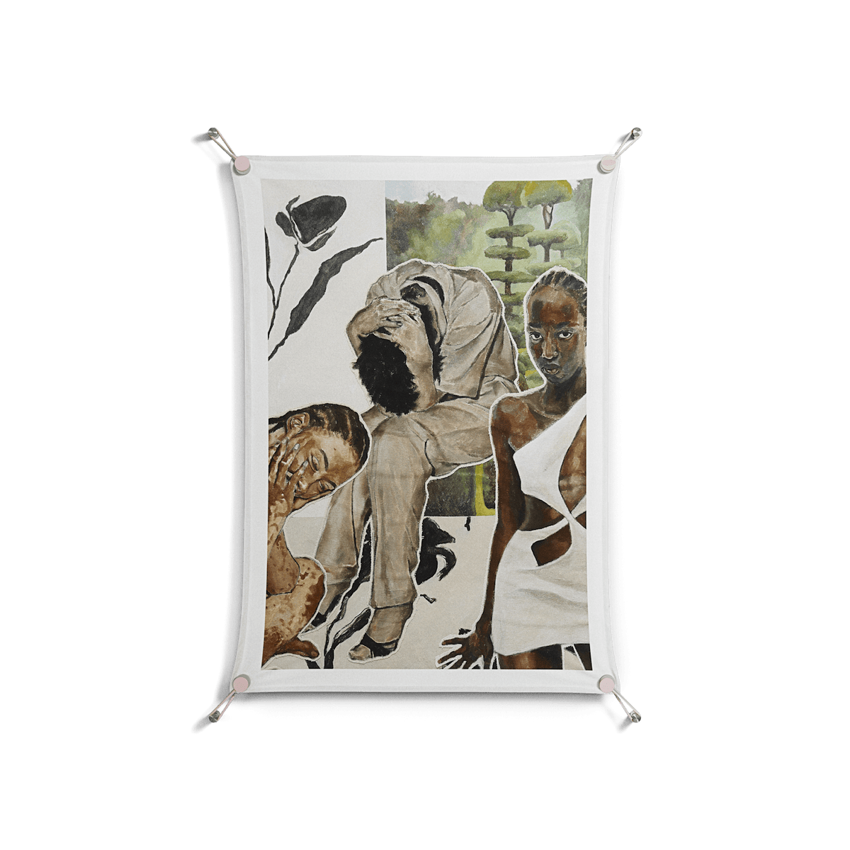 As The Rain Falls - Work On Wall - Sophie Goudman - Silver - 70 x 100 cm