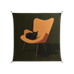 Cat in Chair A - Work On Wall - Kristin Eriksson - Black - 140 x 140 cm