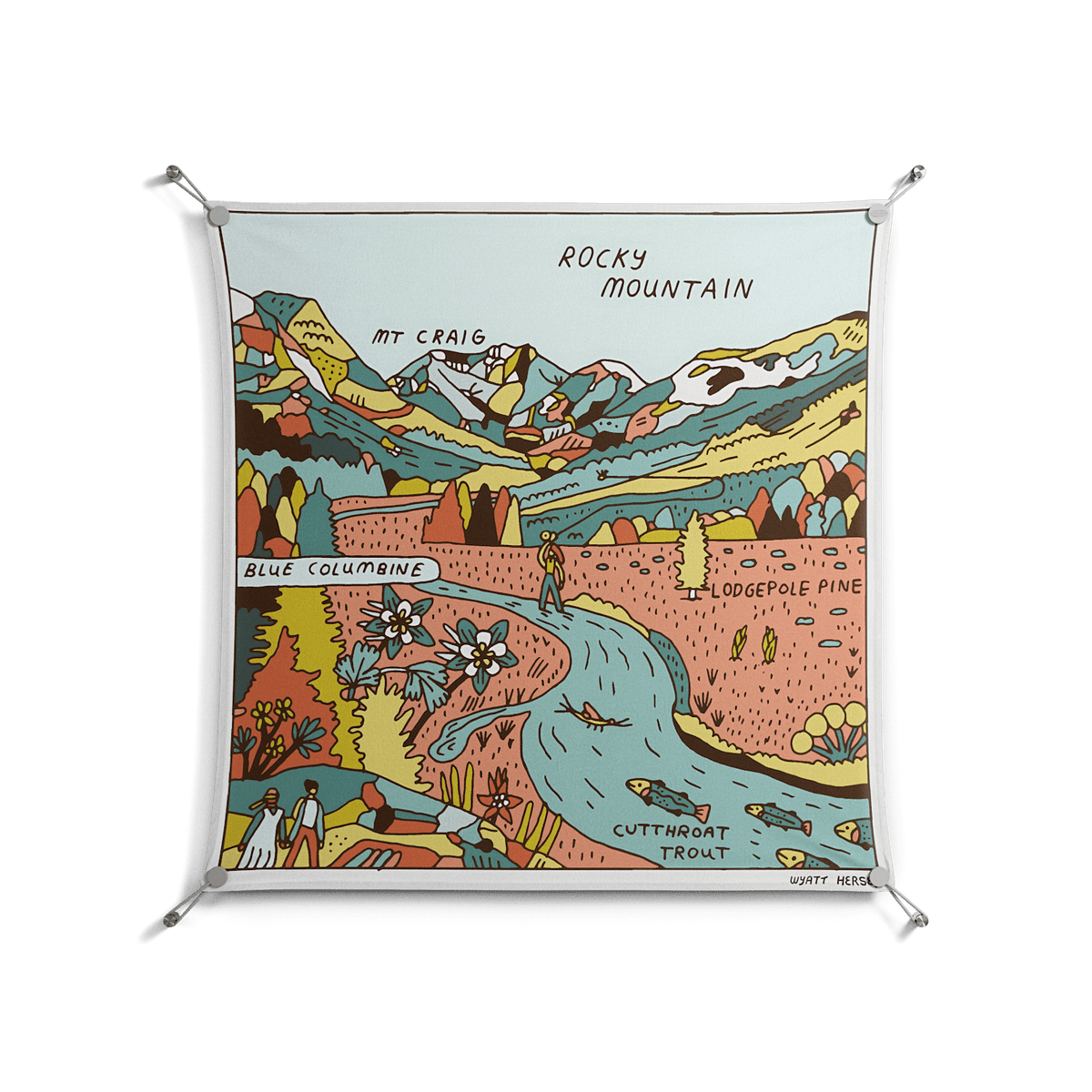 Rocky Mountain - Work On Wall - Wyatt Hersey - Silver - 90 x 90 cm
