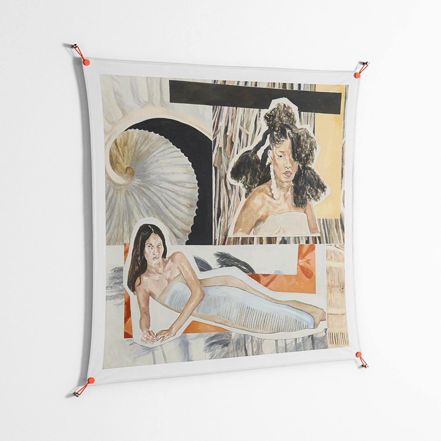 Sweet Far Away - Work On Wall - Sophie Goudman - Orange - 140 x 140 cm