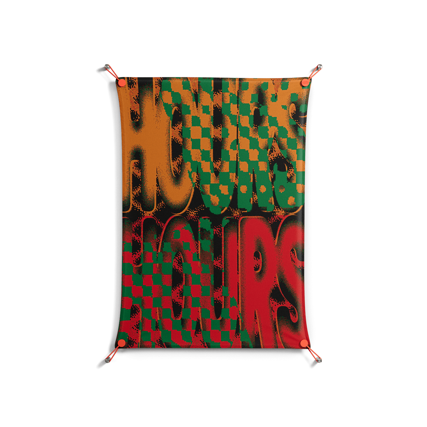 Hours - Work On Wall - Oluwasheyi Adebayo - Orange - 70 x 100 cm