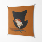 Cat in Chair B - Work On Wall - Kristin Eriksson - Silver - 140 x 140 cm