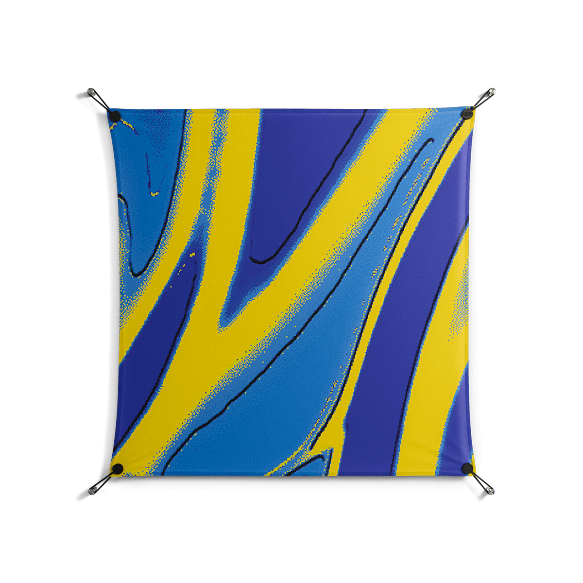 Blue Gale - Work On Wall - Oluwasheyi Adebayo - Black - 90 x 90 cm
