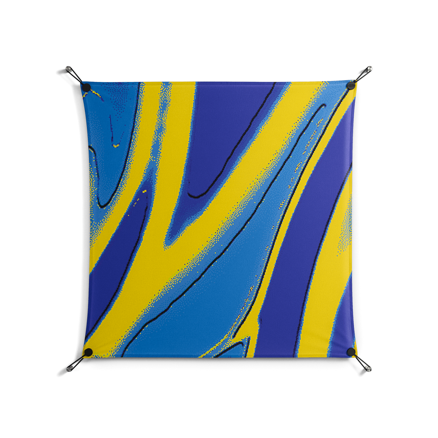 Blue Gale - Work On Wall - Oluwasheyi Adebayo - Black - 90 x 90 cm