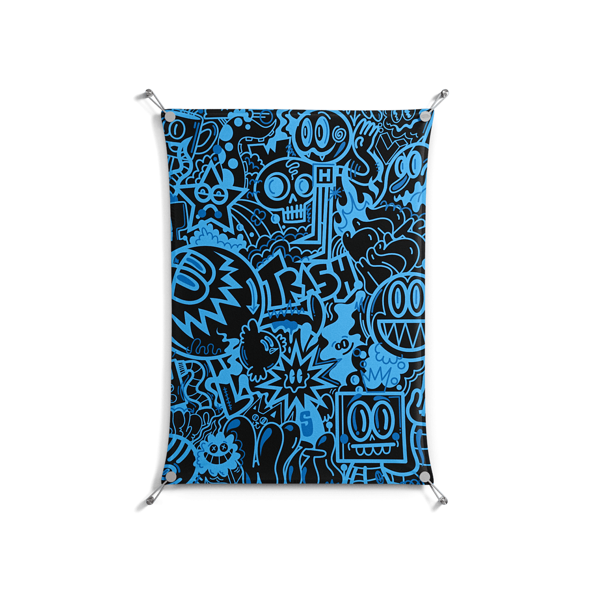 The Blue Line - Work On Wall - Craig Watkins - Silver - 70 x 100 cm