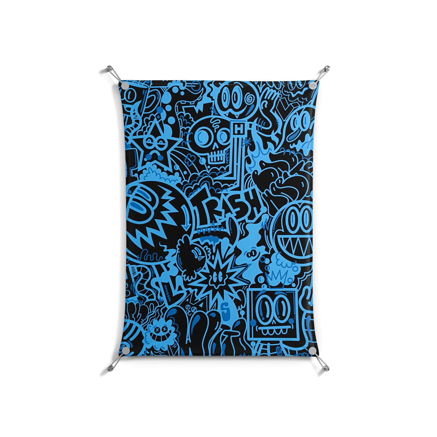 The Blue Line - Work On Wall - Craig Watkins - Silver - 70 x 100 cm