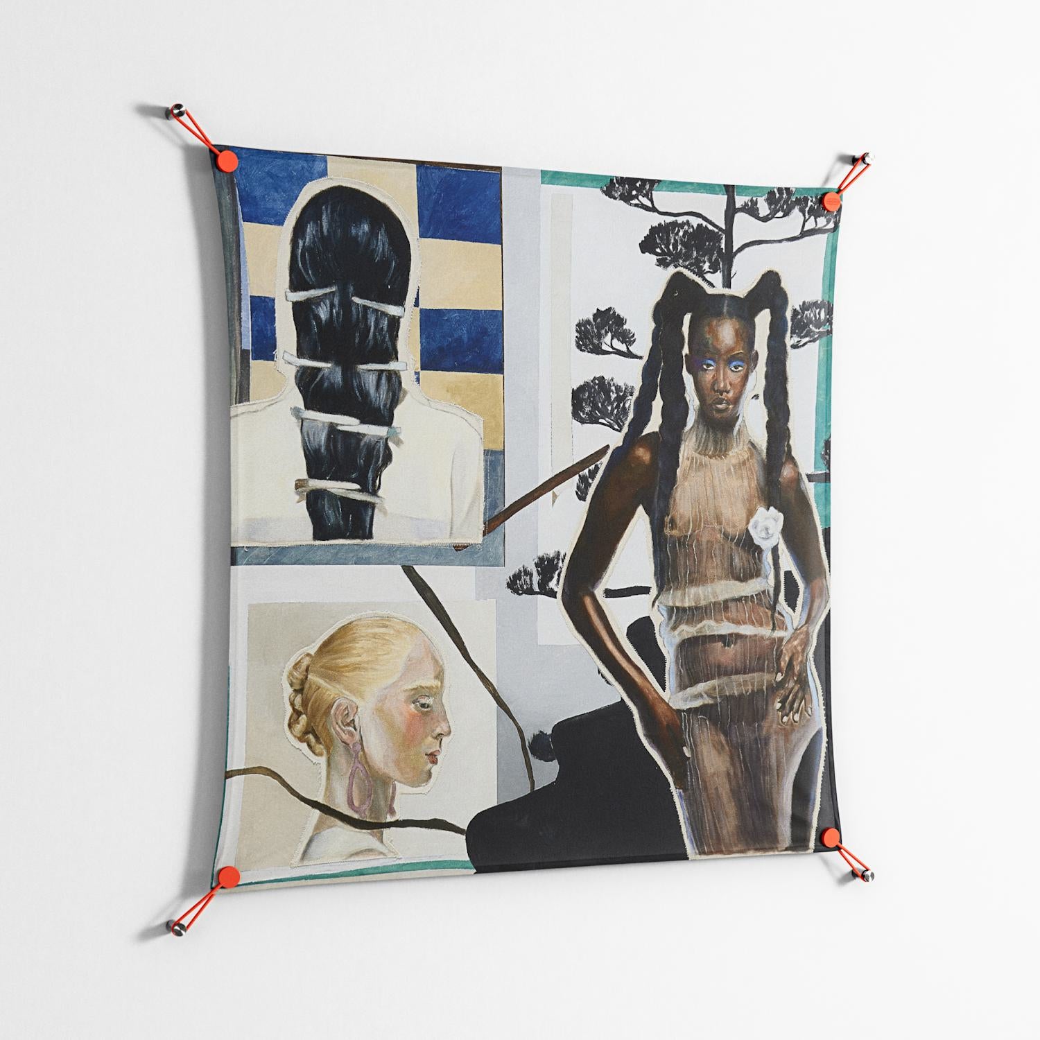 Dreaming With Open Eyes - Work On Wall - Sophie Goudman - Orange - 90 x 90 cm