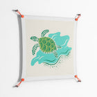 Sea Turtle - Work On Wall - Amy Suther - Orange - 70 x 70 cm
