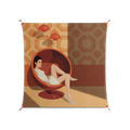 Women in ballchair - Work On Wall - Kristin Eriksson - Orange - 140 x 140 cm