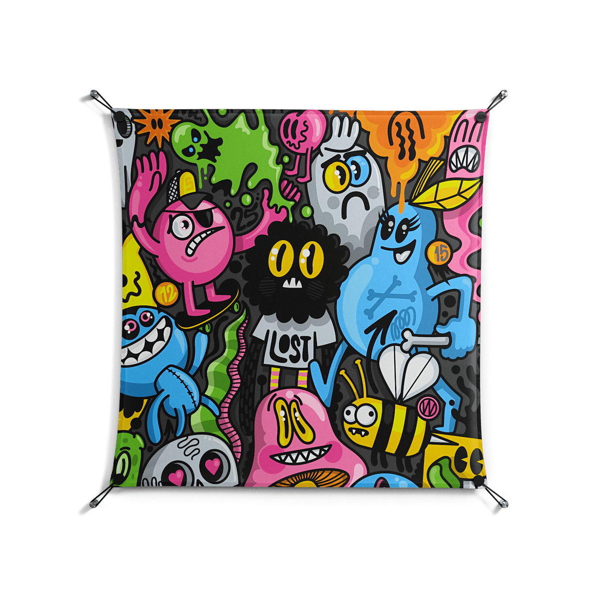 All The Good Guys - Work On Wall - Craig Watkins - Black - 90 x 90 cm