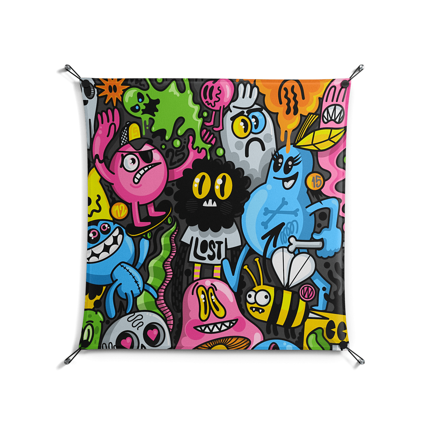 All The Good Guys - Work On Wall - Craig Watkins - Black - 90 x 90 cm