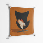 Cat in Chair B - Work On Wall - Kristin Eriksson - Silver - 70 x 70 cm