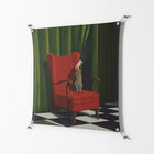 The Man Behind The Curtain - Work On Wall - Kristin Eriksson - Silver - 90 x 90 cm