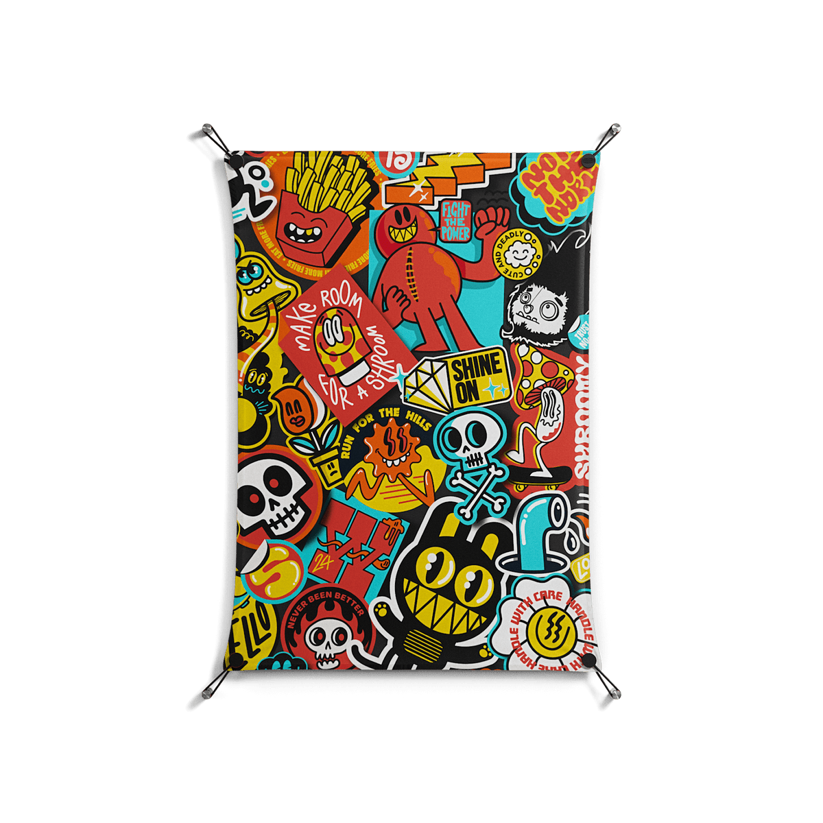 All The Stickers - Work On Wall - Craig Watkins - Black - 70 x 100 cm