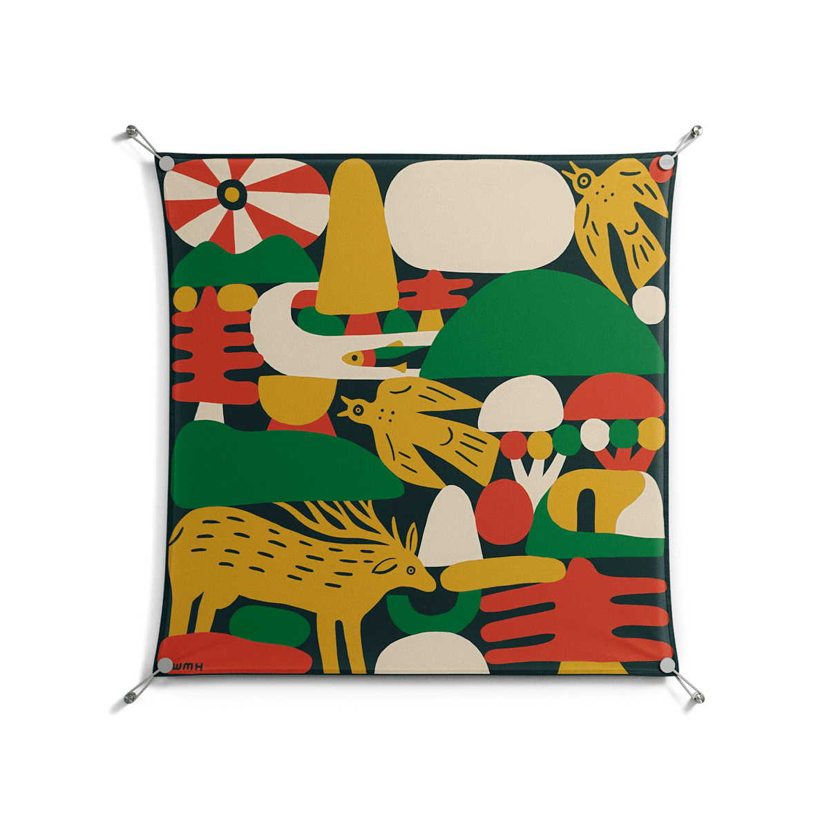Sierra Midnight - Work On Wall - Wyatt Hersey - Silver - 90 x 90 cm