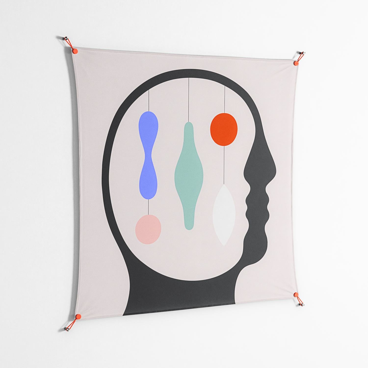 Équilibre_Intérieur - Work On Wall - David Vanadia - Orange - 140 x 140 cm