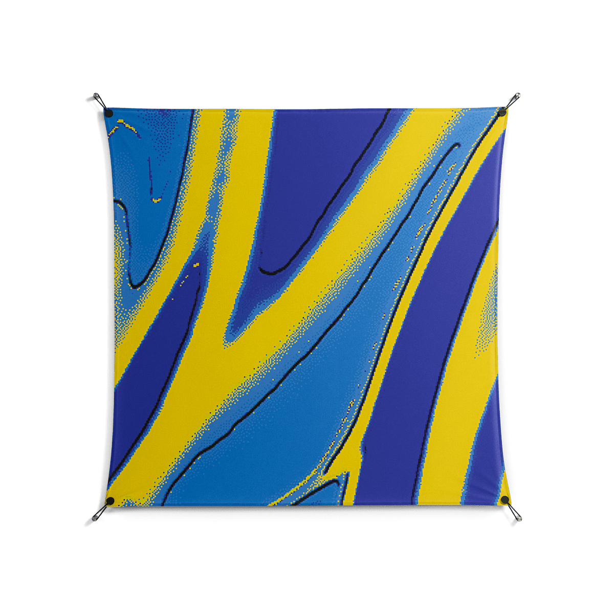 Blue Gale - Work On Wall - Oluwasheyi Adebayo - Black - 140 x 140 cm