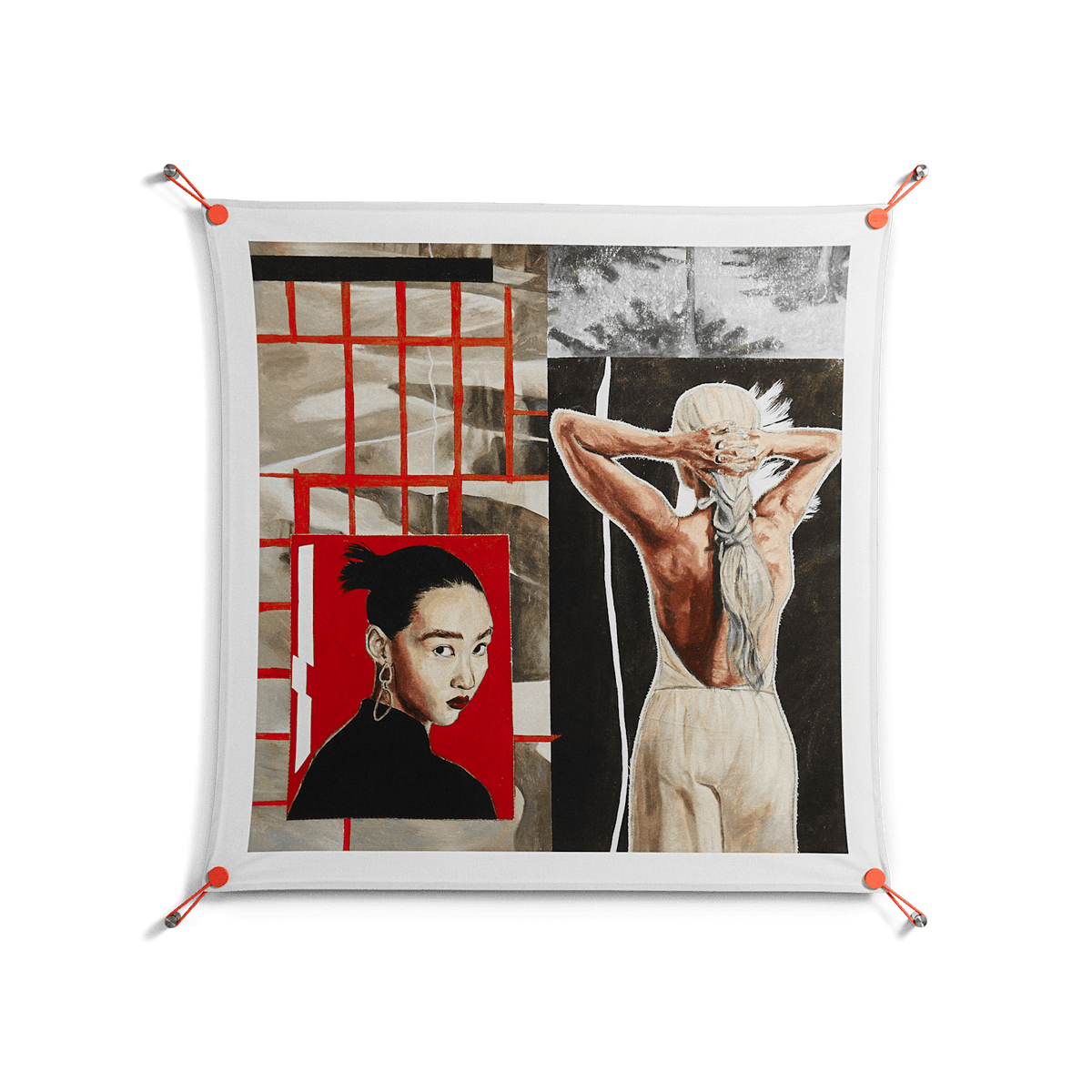 Where We Belong - Work On Wall - Sophie Goudman - Orange - 90 x 90 cm
