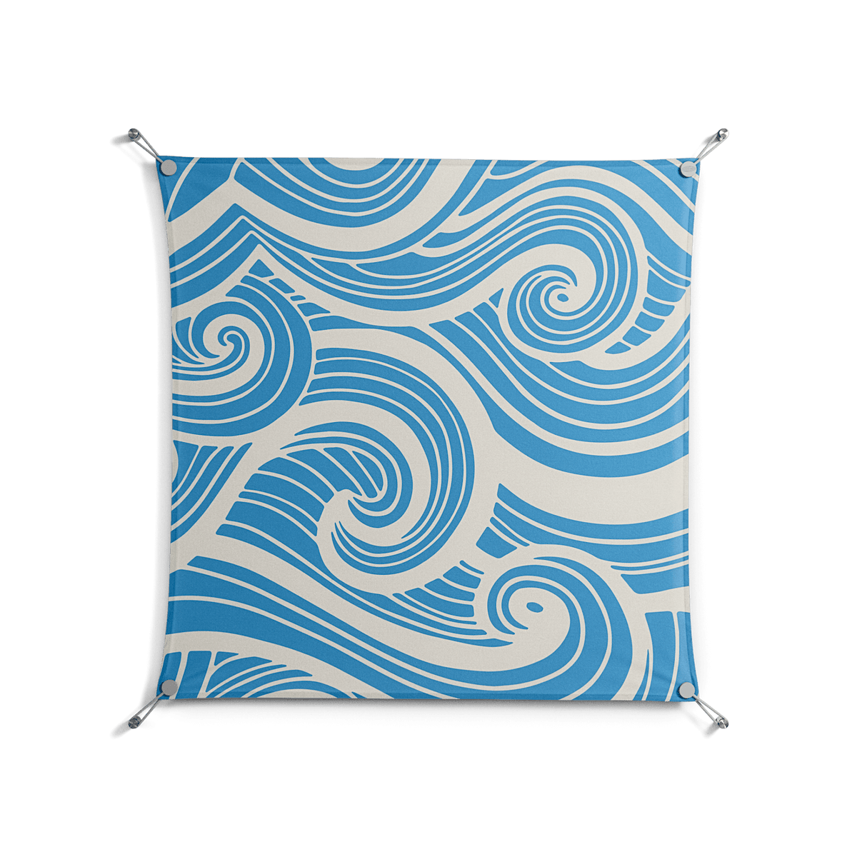 Ocean Flow - Work On Wall - Amy Suther - Silver - 90 x 90 cm