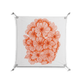 Orange Flowers 1 - Work On Wall - Katie O’Shea - Silver - 70 x 70 cm
